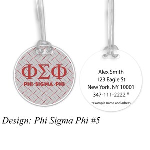 Phi Sigma Phi Round Bag Tag