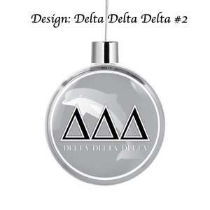 Delta Delta Delta Round Flat Ornament