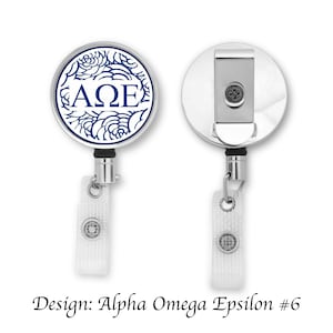 Alpha Omega Epsilon Retractable ID Badge Reel Holder