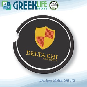 Delta Chi Car Cup Holder Coasters Sandstone (Set of 2)