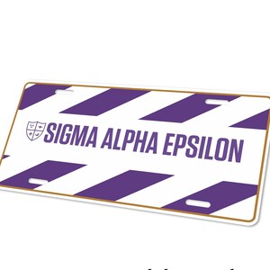 Sigma Alpha Epsilon Decorative Aluminum License Plate