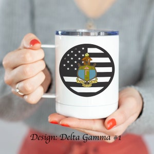 Delta Gamma Stainless Steel Travel Mug 13 OZ with lid