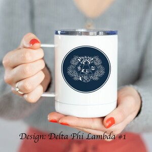 Delta Phi Lambda Stainless Steel Travel Mug 13 OZ with lid