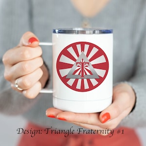 Triangle Fraternity Tasse de voyage en acier inoxydable 13 OZ avec couvercle