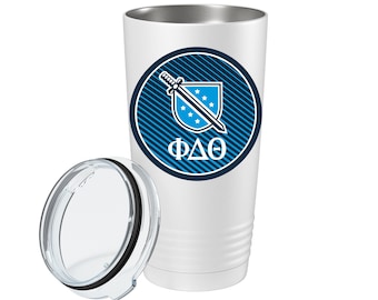 Phi Delta Theta Stainless Steel Tumbler  20oz  Ringed Base