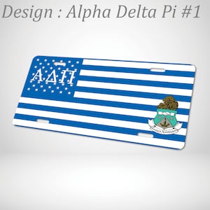 Alpha Delta Pi Decorative Aluminum License Plate