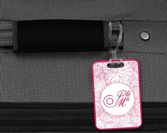 Phi Mu Geometric Luggage Tag