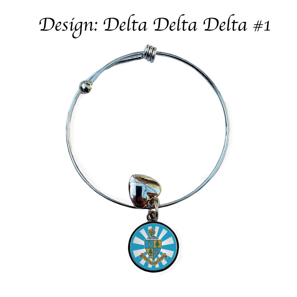 Delta Delta Delta Round Adjustable Bracelet Etsy