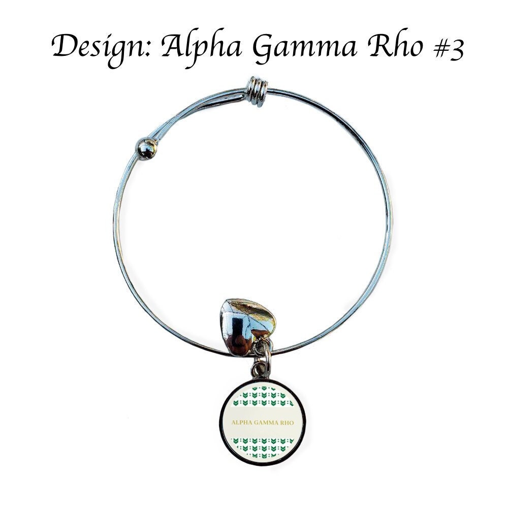 Alpha Gamma Rho Round Adjustable Bracelet