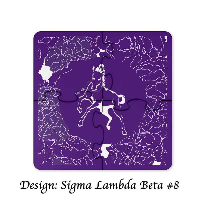 Sigma Lambda Beta Beverage Jigsaw Puzzle Coasters Square (Set da 4) Sigma Lambda Beta #8