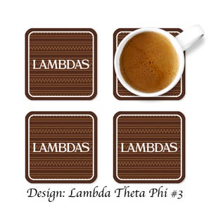 Lambda Theta Phi Getränkeuntersetzer quadratisch (4er Set)