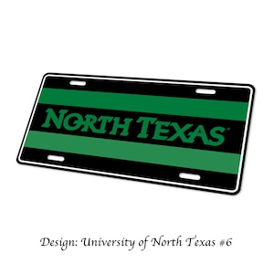 University of North Texas Decorative Aluminum License Plate