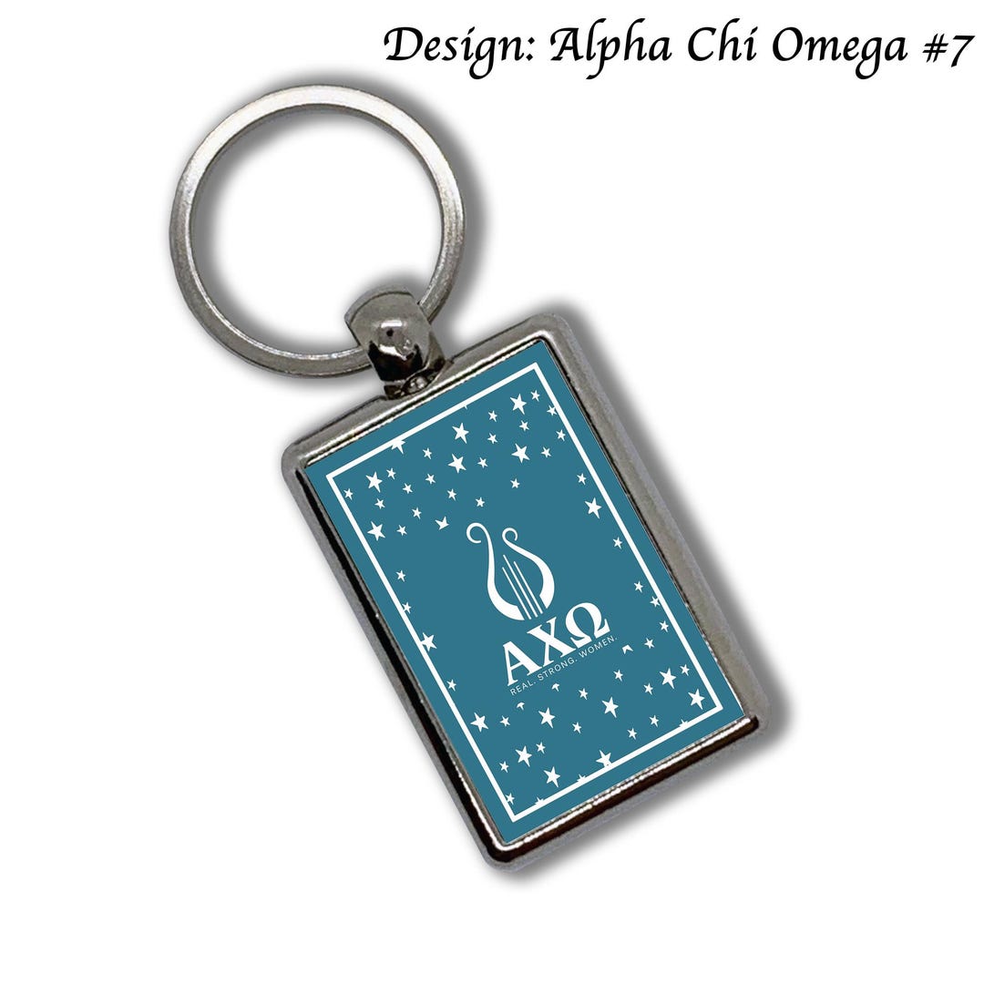Alpha Chi Omega Key Chain Metallic - Etsy