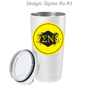 Sigma Nu Stainless Steel Tumbler  20oz  Ringed Base