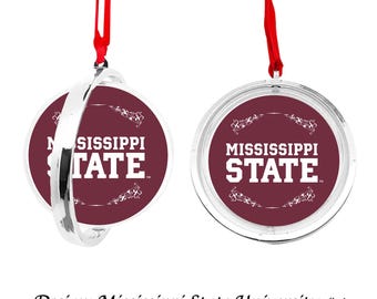 Mississippi State University Reversible Flat Round Ornament