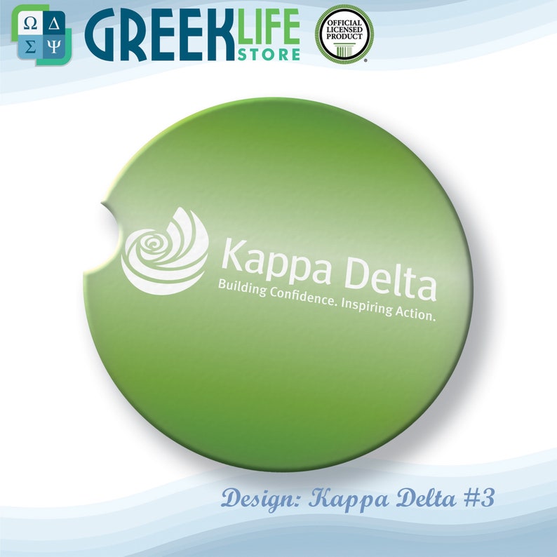 Kappa Delta Car Cup Holder Coasters Sandstone set of 2 Etsy
