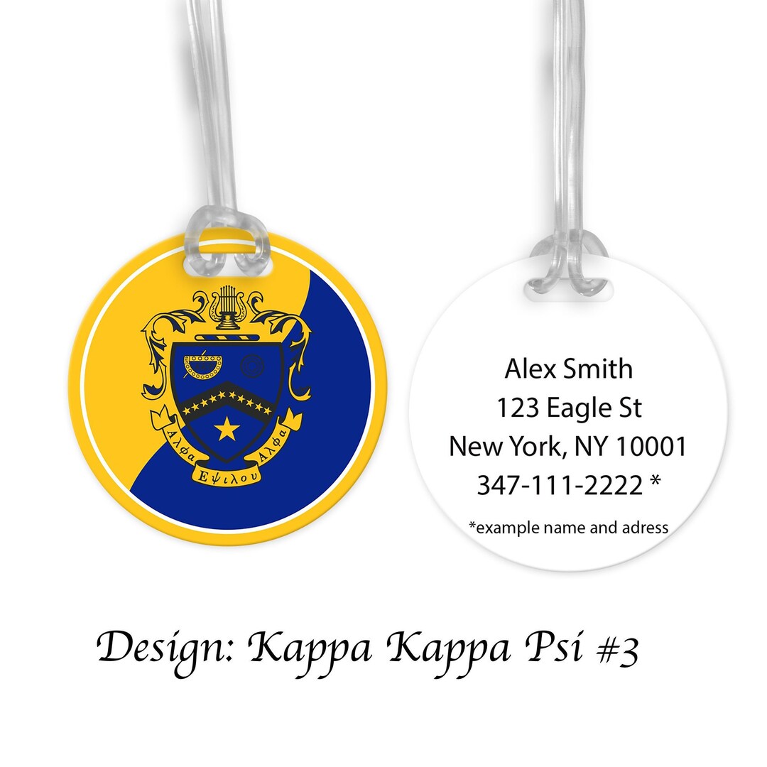 Psi Tags Kappa Kappa Psi Round Bag Tag - Etsy