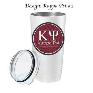 Kappa Psi Stainless Steel Tumbler  20oz  Ringed Base