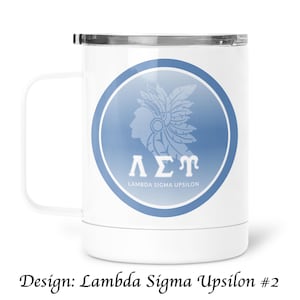 Lambda Omega Ypsilon Edelstahl Reisebecher 13 OZ mit Deckel