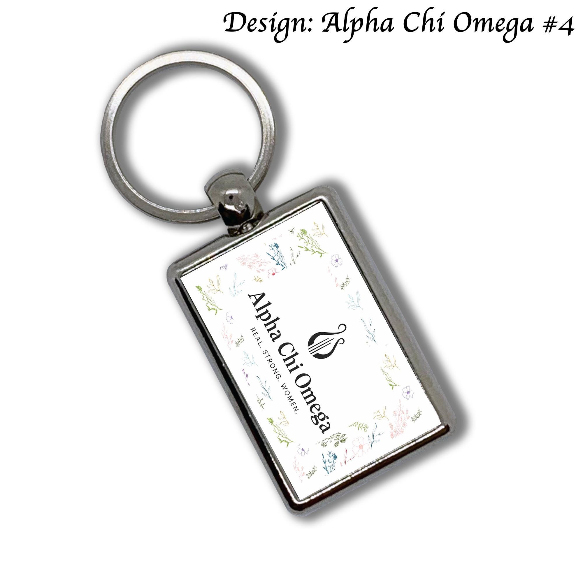Alpha Chi Omega Key Chain Metallic - Etsy