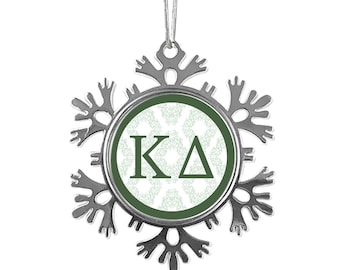 Kappa Delta Snowflake Metal Ornament