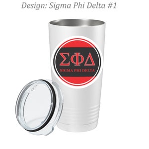 Sigma Phi Delta Stainless Steel Tumbler  20oz  Ringed Base
