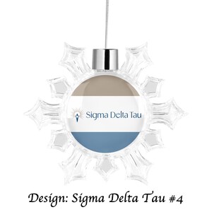 Sigma Delta Tau Snowflake Round Ornament