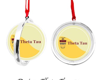 Theta Tau Reversible Flat Round Ornament