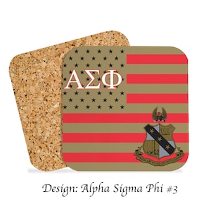 Alpha Sigma Phi Beverage Coasters Square (Set of 4)