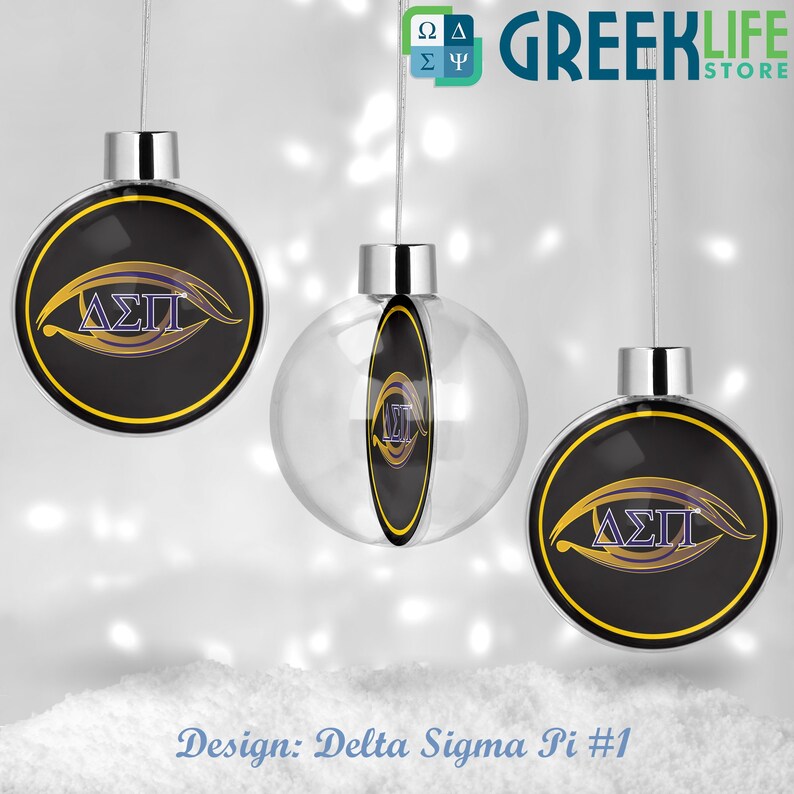 Delta Sigma Pi Round Ball Ornament Christmas Decor