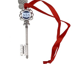 Alpha Xi Delta Christmas Ornament Santa Magic Key