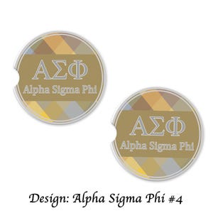 Alpha Signa Phi Auto Getränkehalter Untersetzer Sandstein (2er Set)