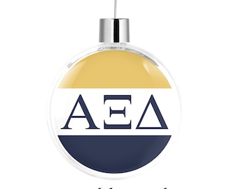Alpha Xi Delta Round Flat Ornament