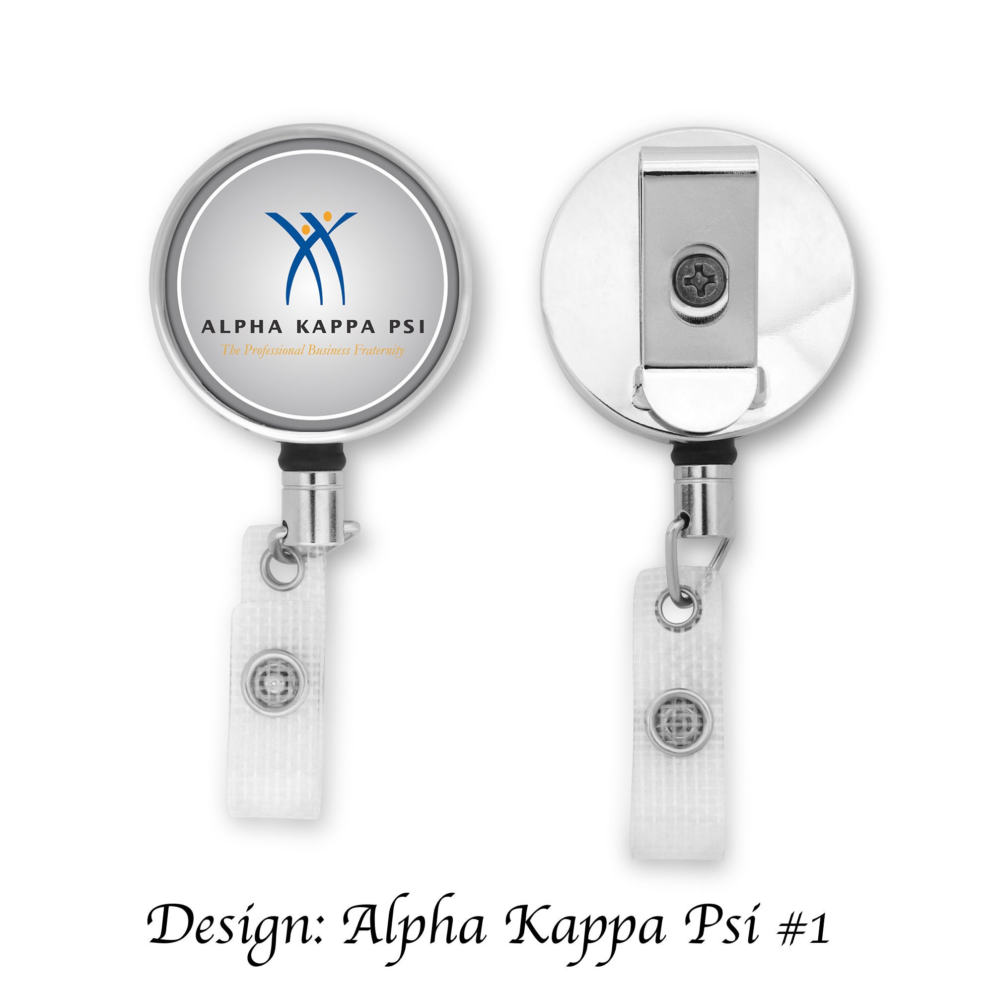 Alpha Kappa Psi Retractable ID Badge Reel Holder 