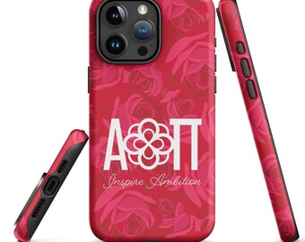 Cover per iPhone della confraternita Alpha Omicron Pi, cover protettiva opaca ufficiale con licenza greca, regalo per fratello