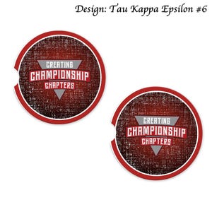 Tau Kappa Epsilon (TKE) Car Cup Holder Coasters Sandstone (Set of 2)