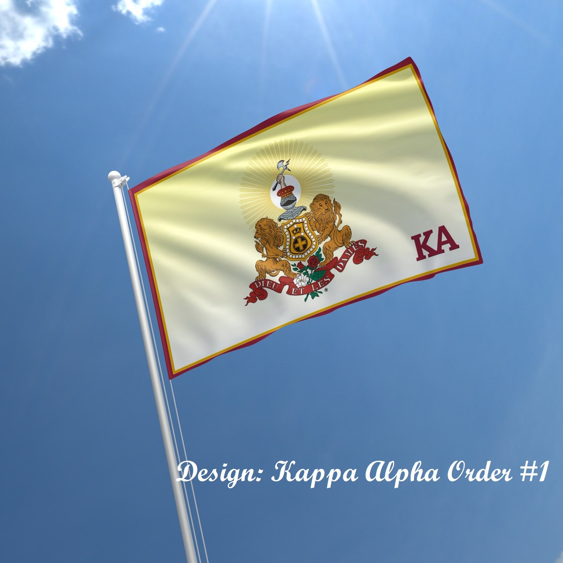 Kappa Alpha Psi Bruderschaftsflagge - 90 X 150 Cm, Polyester, Zweiseitig Bedruckt, Mit Metallösen