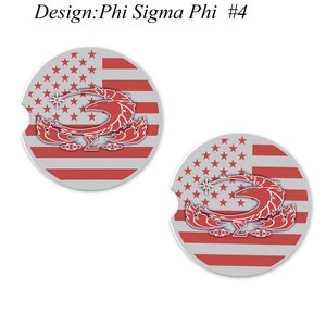 Phi Sigma Phi Car Cup Holder Coasters Sandstone (Set of 2)