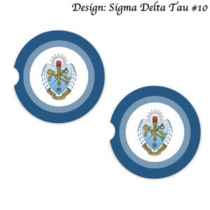Sigma Delta Tau Car Cup Holder Coasters Sandstone (Set of 2)