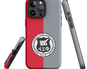 Cover per iPhone della confraternita Alpha Sigma Phi, cover protettiva opaca ufficiale con licenza greca, regalo per fratello