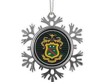 Phi Kappa Psi Snowflake Metal Ornament