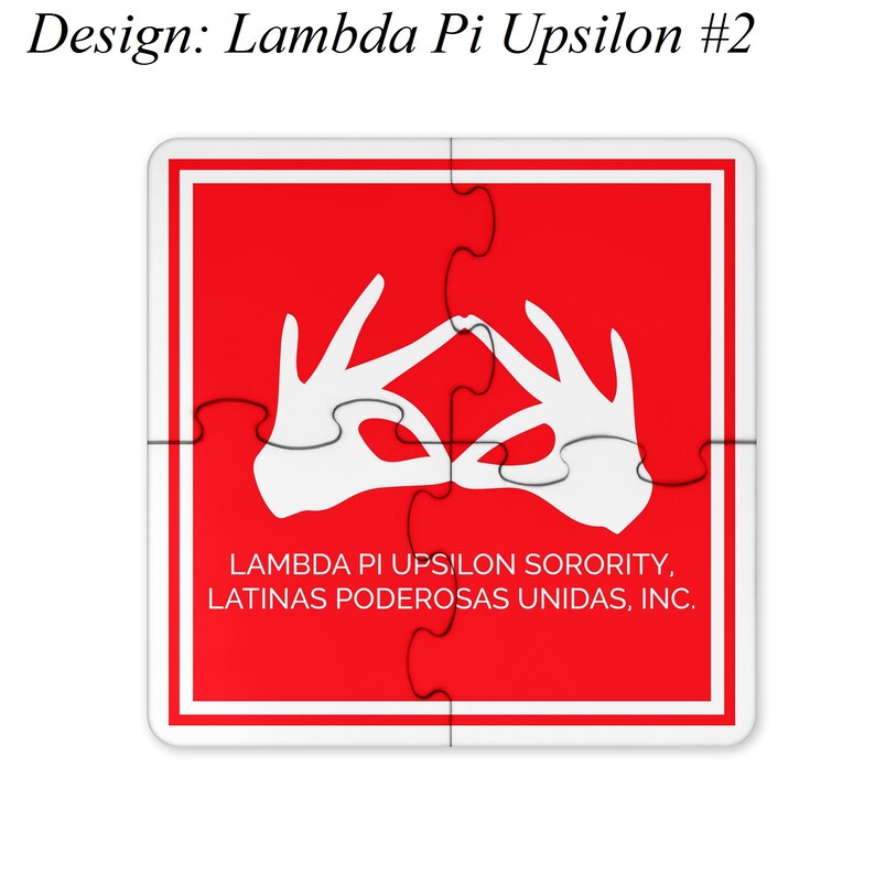 Lambda Pi Upsilon-drankpuzzelonderzetters vierkant (set van 4) Lambda Pi Upsilon #2