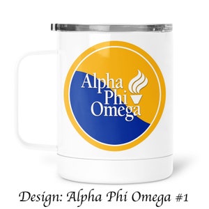 Alpha Phi Omega Stainless Steel Travel Mug 13 OZ with lid