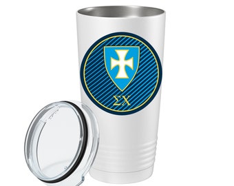 Sigma Chi Stainless Steel Tumbler  20oz  Ringed Base