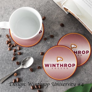 Posavasos redondos de la Universidad de Winthrop (juego de 4 posavasos)