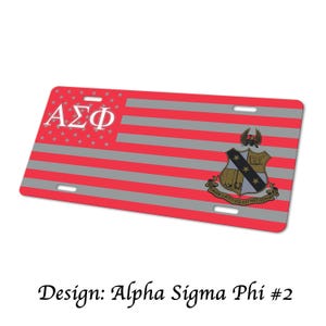 アルファ・シグマ・ファイ装飾アルミナンバープレート
