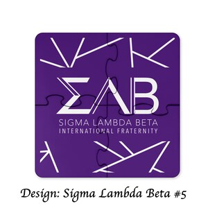 Sigma Lambda Beta Beverage Jigsaw Puzzle Coasters Square (Set da 4) Sigma Lambda Beta #5