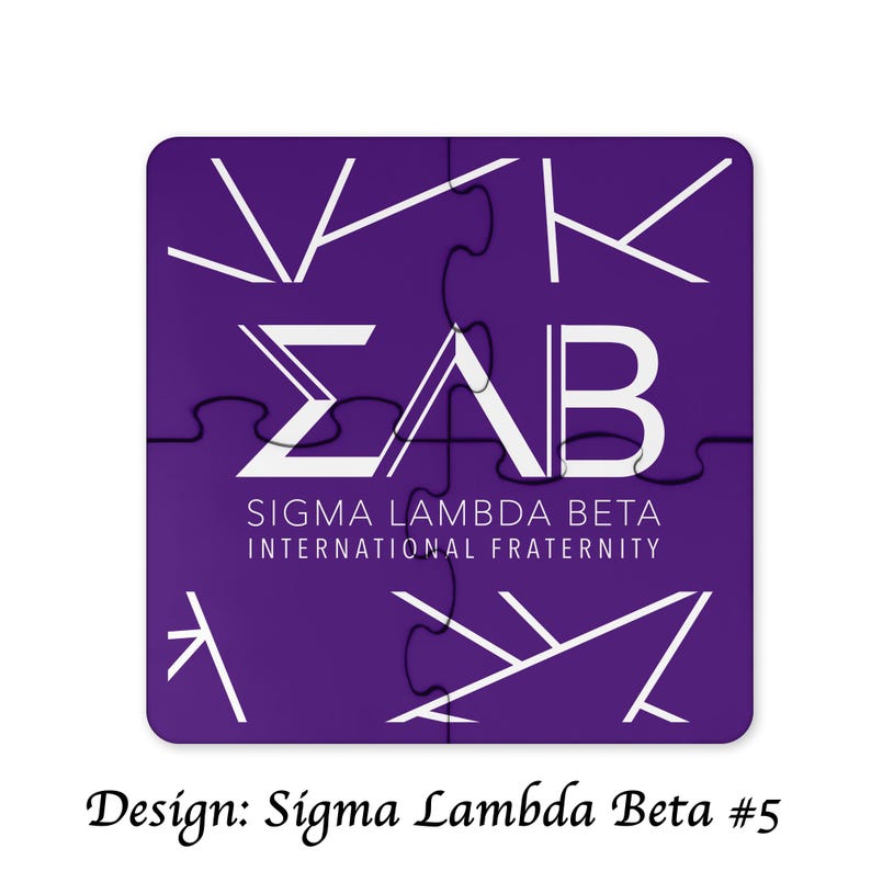 Sigma Lambda Beta Beverage Jigsaw Puzzle Coasters Square (Set da 4) Sigma Lambda Beta #5