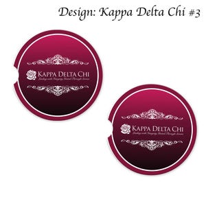 Kappa Delta Chi Car Cup Holder Coasters Sandstone (Set of 2)
