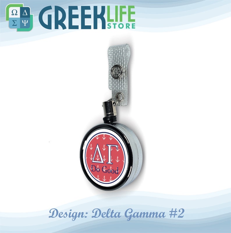 Delta Gamma Retractable ID Badge Reel Holder Etsy